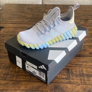 Adidas Kaptir Flow K Gray and Blue Sneakers with Boost Cushioning